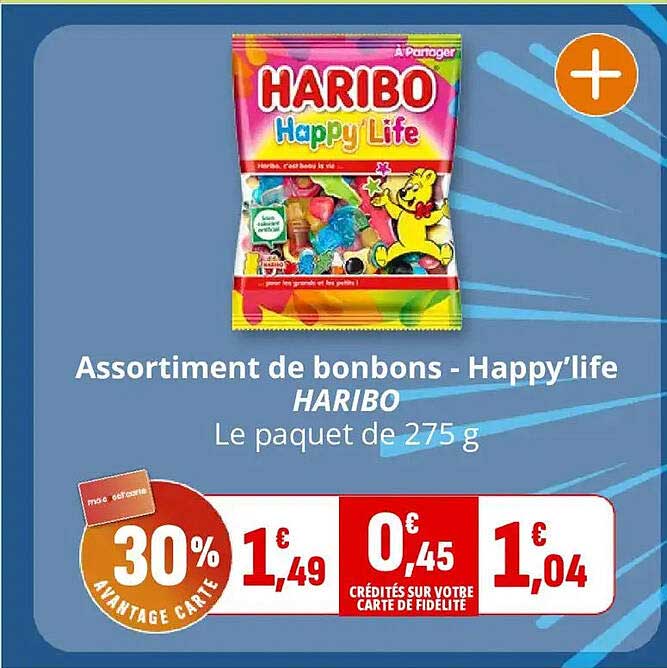 Assortiment de bonbons - Happy’life HARIBO Le paquet de 275 g