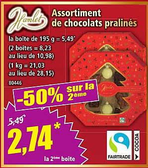 Assortiment de chocolats pralinés