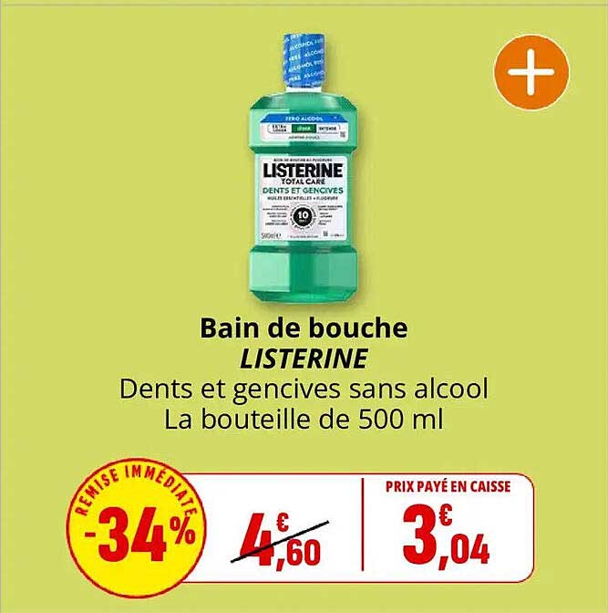Bain de bouche LISTERINE Dents et gencives sans alcool La bouteille de 500 ml