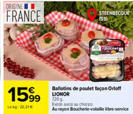 Ballotins de poulet façon Orloff L'ORIOR