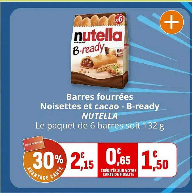 Barres fourrées Noisettes et cacao - B-ready NUTELLA