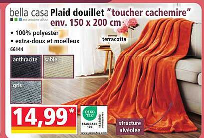 bella casa Plaid douillet “toucher cachemire” env. 150 x 200 cm