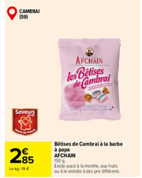 Bêtises de Cambrai à la barbe à papa AFCHAIN