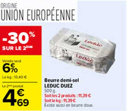 Beurre demi-sel LEDUC DUEZ