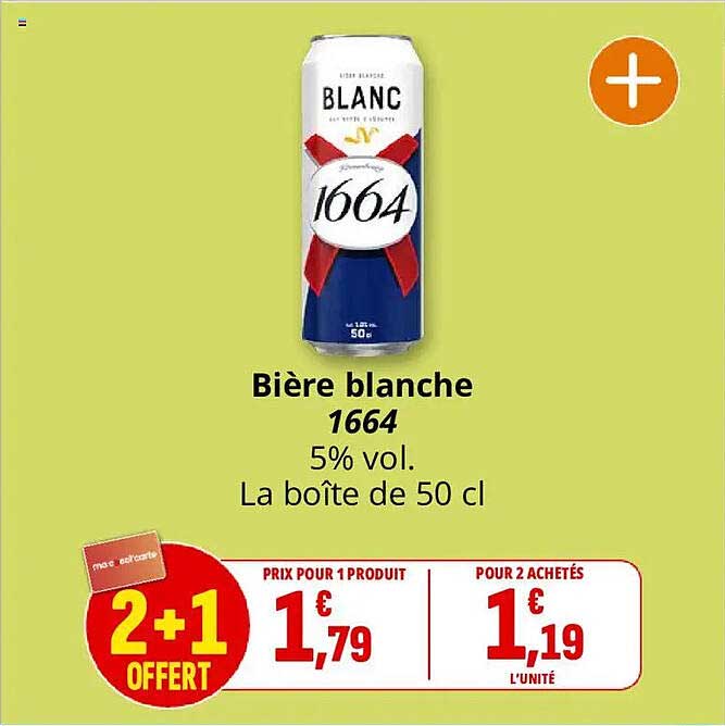 Bière blanche 1664 5% vol. La boîte de 50 cl