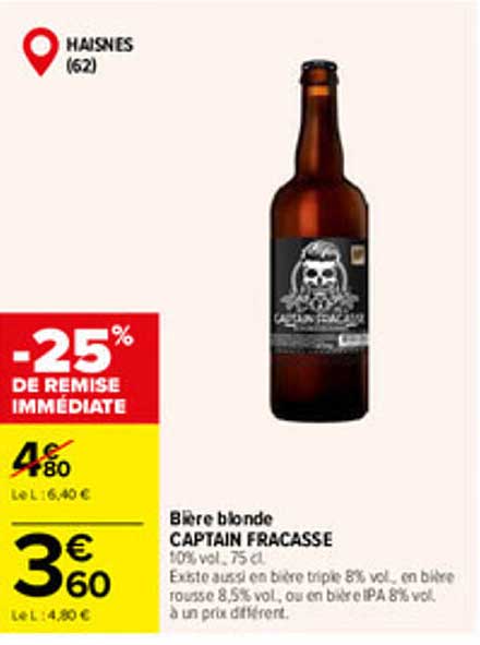 Bière blonde CAPTAIN FRACASSE