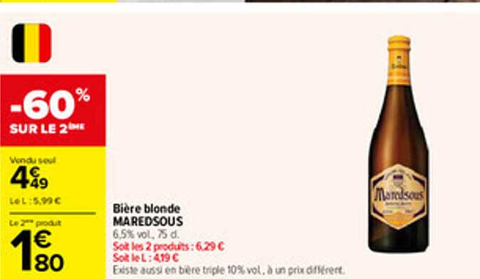 Bière blonde MAREDSOUS