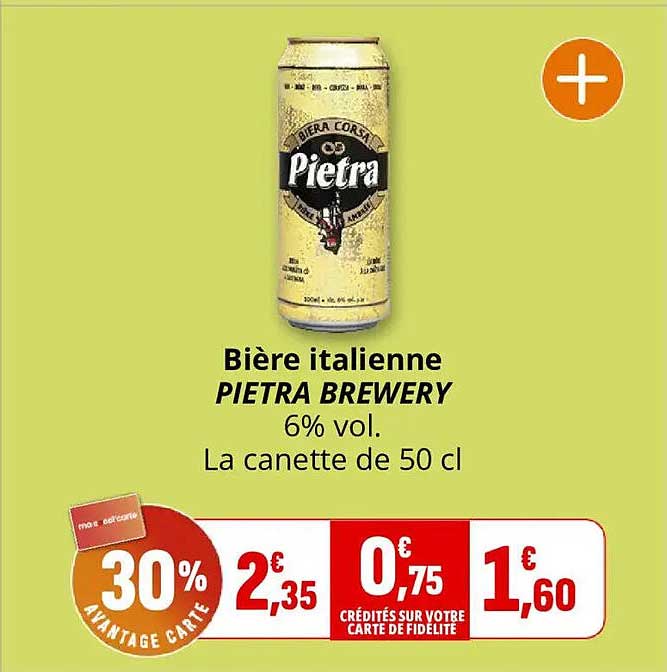 Bière italienne PIETRA BREWERY 6% vol. La canette de 50 cl