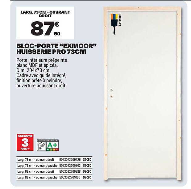 BLOC-PORTE “EXMOOR” HUISSERIE PRO 73CM