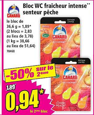 Bloc WC fraîcheur intense** senteur pêche