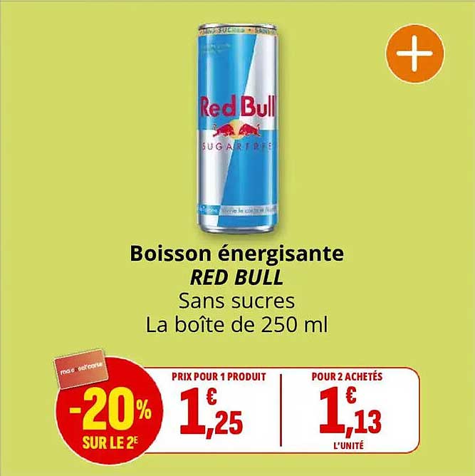 Boisson énergisante RED BULL Sans sucres La boîte de 250 ml