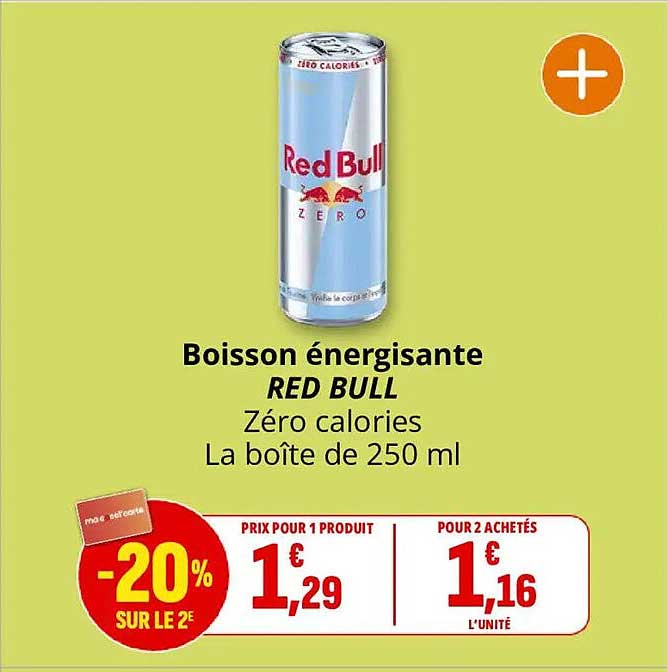 Boisson énergisante RED BULL Zéro calories La boîte de 250 ml