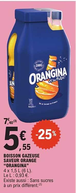 BOISSON GAZEUSE SAVEUR ORANGE “ORANGINA”