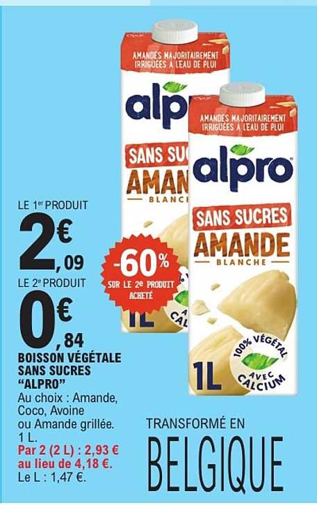 BOISSON VÉGÉTALE SANS SUCRES "ALPRO"