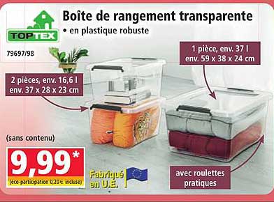 Boîte de rangement transparente