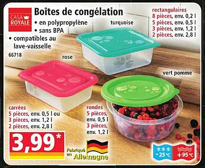 Boîtes de congélation