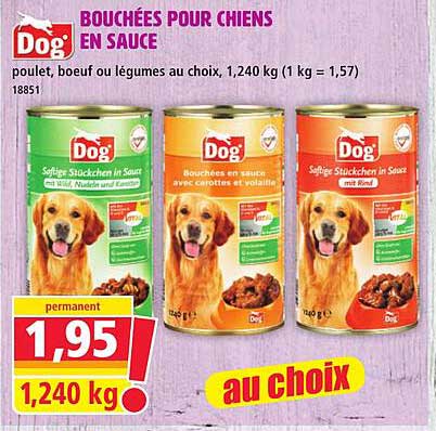 BOUCHÉES POUR CHIENS EN SAUCE