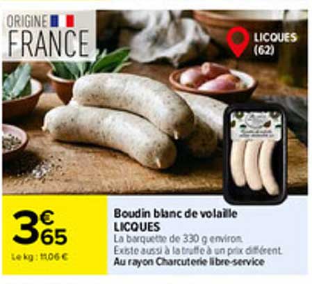 Boudin blanc de volaille LICOUES