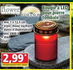 Bougie à LED pour pierre tombale