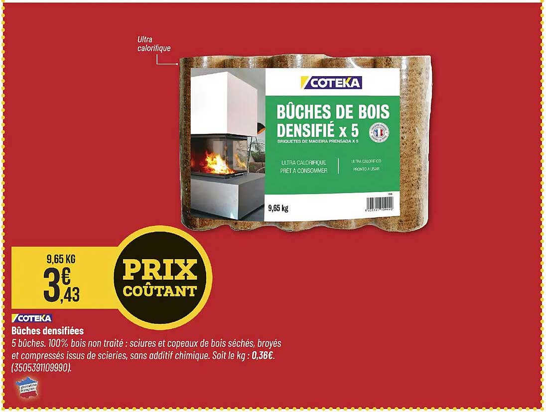Bûches de bois densifiée x 5