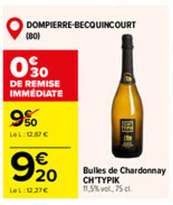 Bulles de Chardonnay CH'TYPIK 11,5% vol., 75 cl