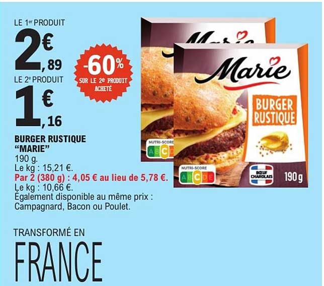 BURGER RUSTIQUE “MARIE”