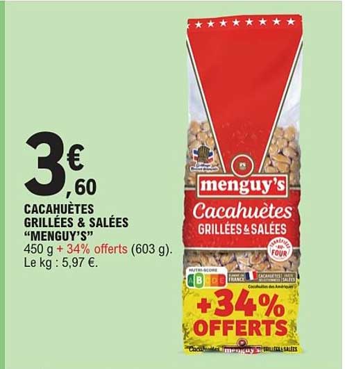 CACAHUÈTES GRILLÉES & SALÉES “MENGUY’S”