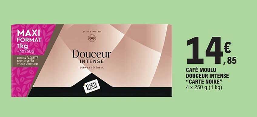 CAFÉ MOULU DOUCEUR INTENSE “CARTE NOIRE” 4 x 250 g (1 kg).