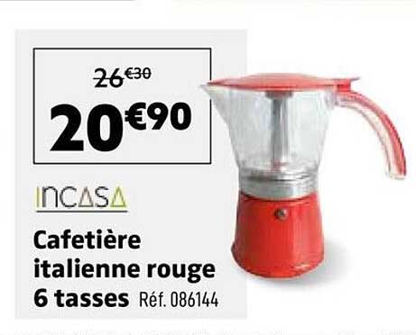 Cafetière italienne rouge 6 tasses Réf. 086144