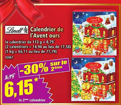 Calendrier de l'Avent ours