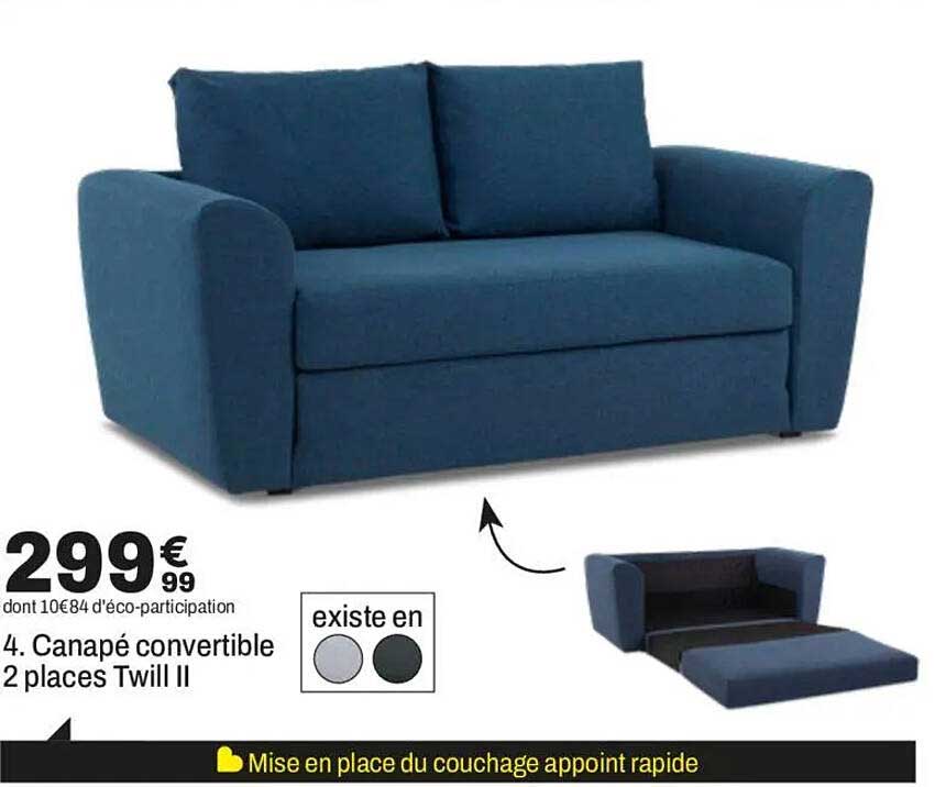 Canapé convertible 2 places Twill II