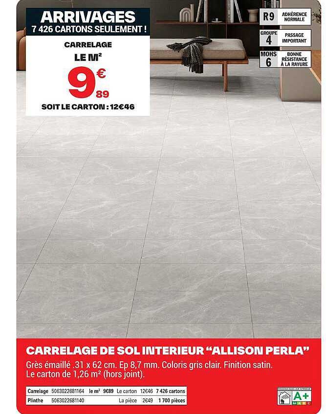 CARRELAGE DE SOL INTÉRIEUR “ALLISON PERLA”