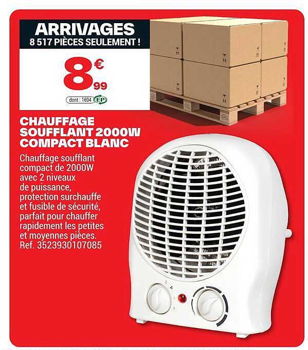 CHAUFFAGE SOUFFLANT 2000W COMPACT BLANC
