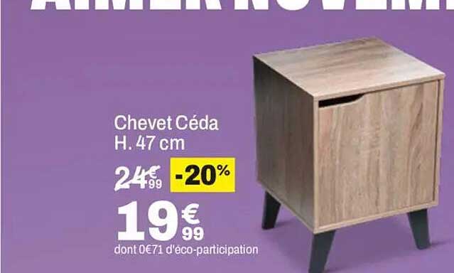 Chevet Céda H. 47 cm