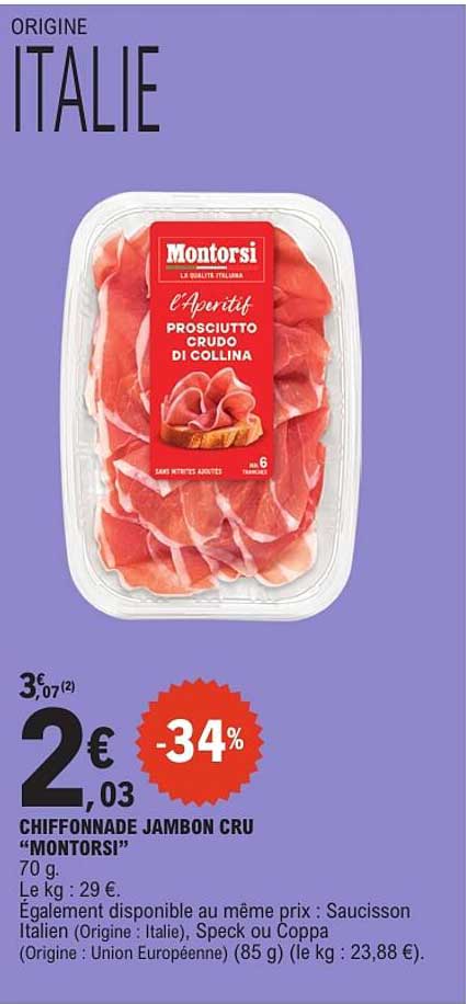 CHIFFONNADE JAMBON CRU “MONTORSI”