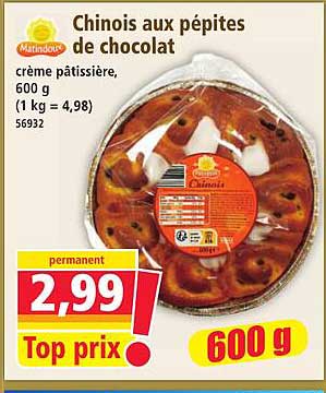 Chinois aux pépites de chocolat