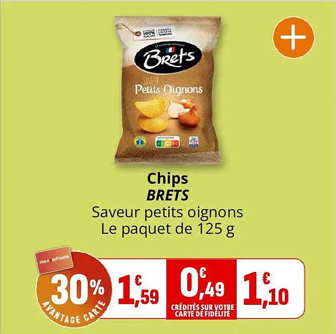 Chips BRETS Saveur petits oignons Le paquet de 125 g