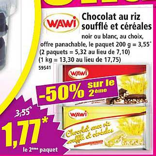 Chocolat au riz soufflé et céréales