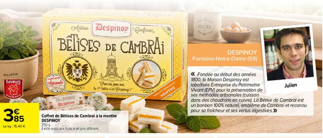 Coffret de Bêtises de Cambrai à la menthe DESPINOY