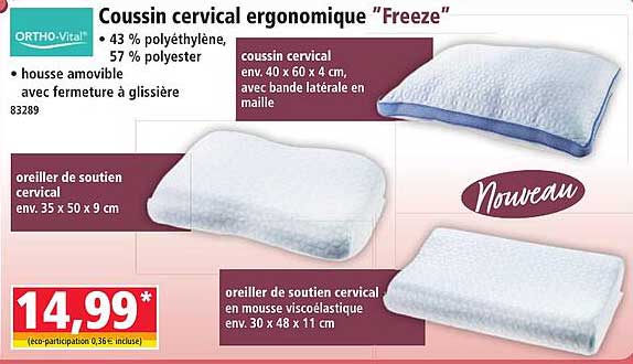 Coussin cervical ergonomique “Freeze”