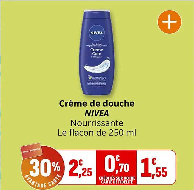 Crème de douche NIVEA Nourrissante Le flacon de 250 ml