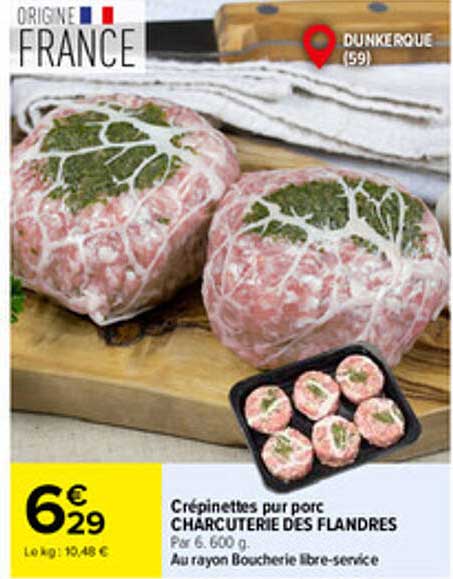 Crépinettes pur porc CHARCUTERIE DES FLANDRES