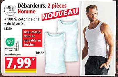 Débardeurs, 2 pièces Homme