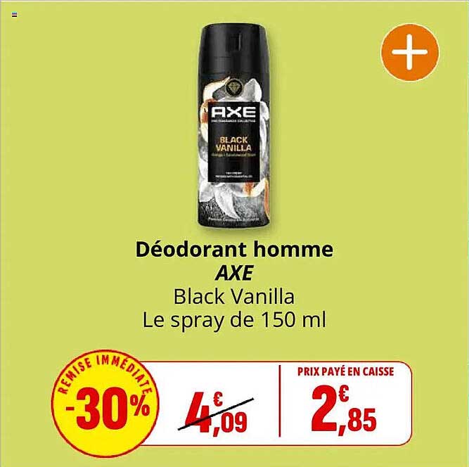 Déodorant homme AXE Black Vanilla Le spray de 150 ml