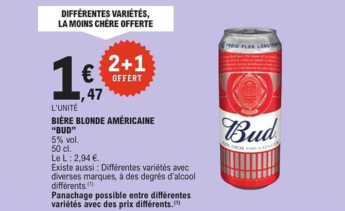 DIFFÉRENTES VARIÉTÉS, LA MOINS CHÈRE OFFERTE