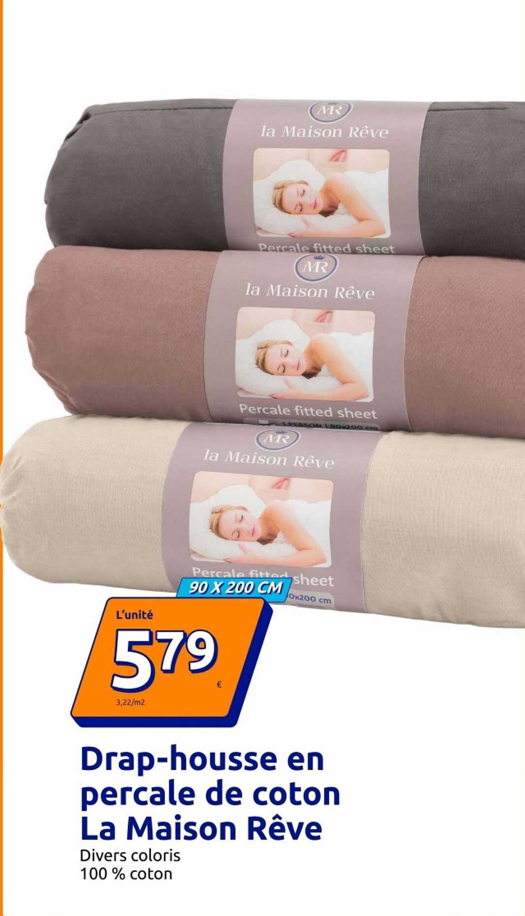 Drap-housse en percale de coton La Maison Rêve