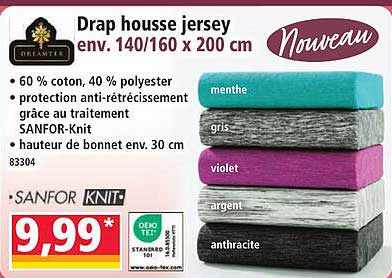 Drap housse jersey env. 140/160 x 200 cm