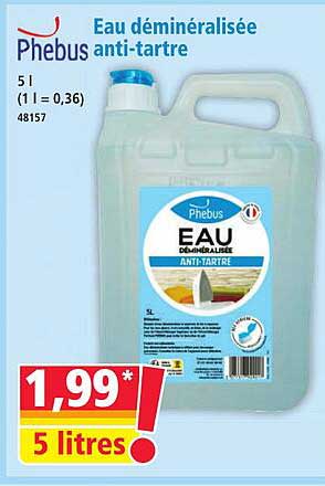 Eau déminéralisée Phebus anti-tartre