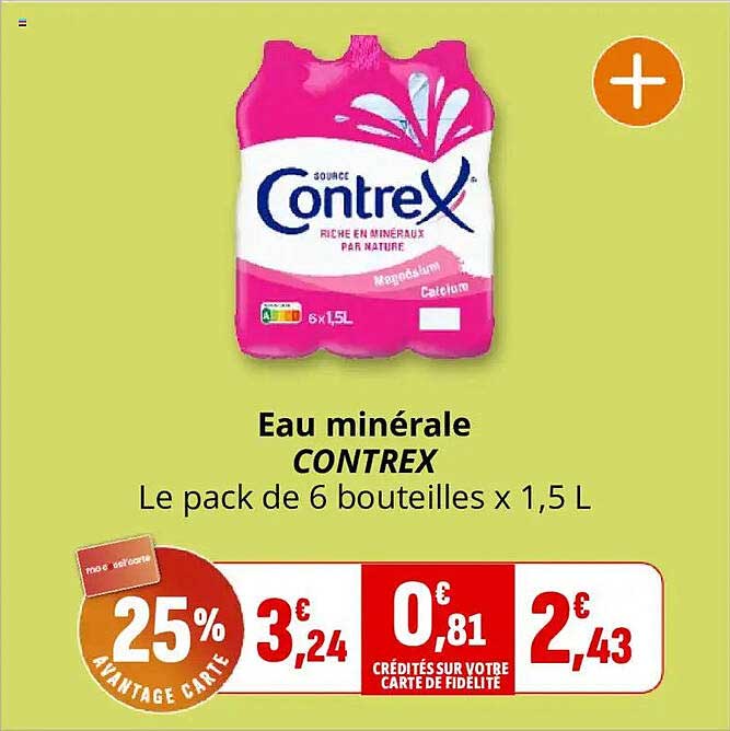 Eau minérale CONTREX Le pack de 6 bouteilles x 1,5 L