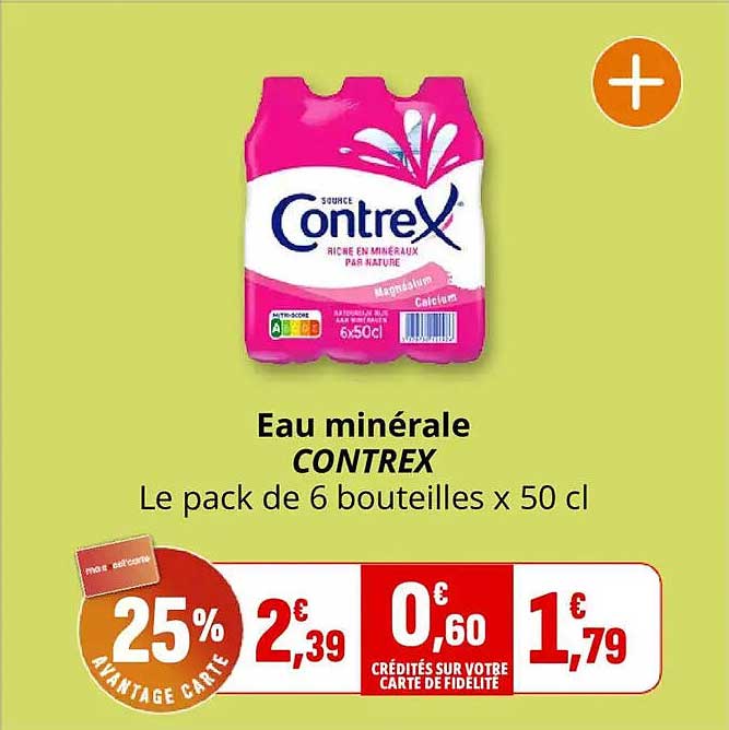 Eau minérale CONTREX Le pack de 6 bouteilles x 50 cl